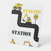 燃料供給ステーション建築ダンプトラックパーティー 台座サイン (正面)