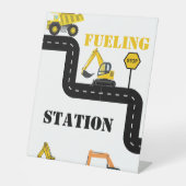 燃料供給ステーション建築ダンプトラックパーティー 台座サイン (正面)