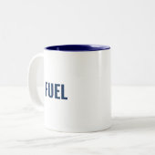 燃料海軍の青い文字は白 ツートーンマグカップ (正面左)