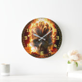 燃焼スカル ラージ壁時計 (ホーム)