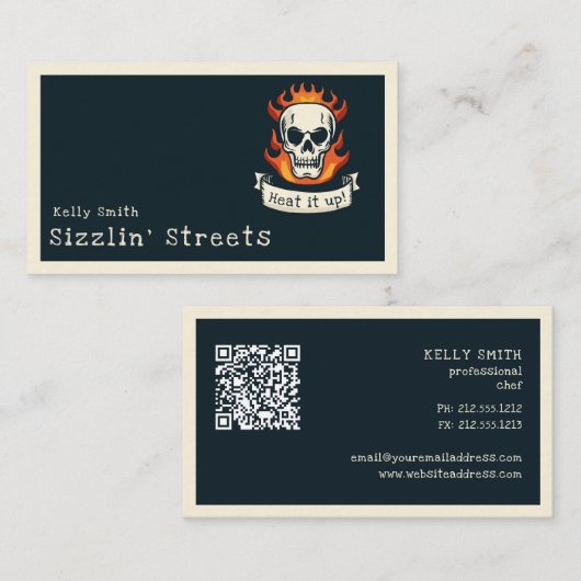 燃焼スカル 名刺 (正面/裏面)