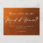 燃素朴えたオレンジがメイド・オブ・オーナー(花嫁付き添い人) ポストカード (正面)