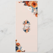 燃素朴えたオレンジとブルーの結婚バー メニュー (裏面)