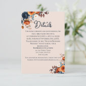 燃素朴えたオレンジとブルー結婚の詳細 エンクロージャーカード (スタンド正面)