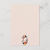 燃素朴えたオレンジとブルー結婚の詳細 エンクロージャーカード (裏面)