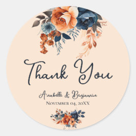 燃素朴えたオレンジとブ結婚ルー ラウンドシール