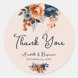 燃素朴えたオレンジとブ結婚ルー ラウンドシール