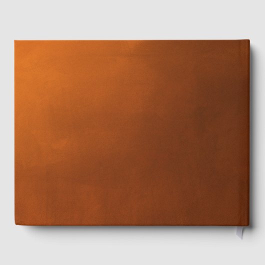 燃素朴えたオレンジ色のカップル写真秋結婚の ゲストブック (裏面)