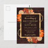 燃素朴えたオレンジ色の秋の結婚花 ポストカード (正面/裏面)