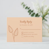 燃素朴えたオレン結婚ジボホエレガントのミニマル 出欠カード (スタンド正面)