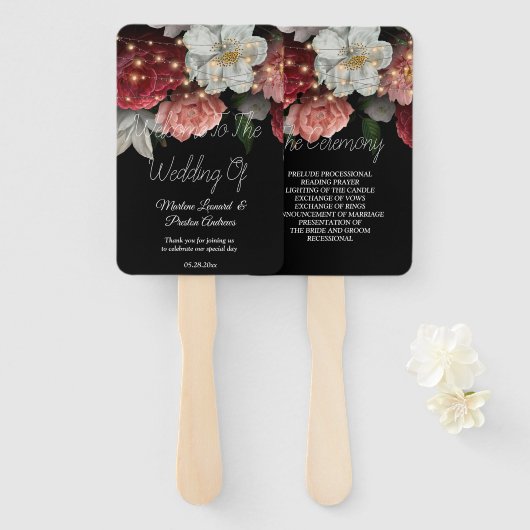 燃素朴えたフローラ弦結婚灯 ハンドファン (正面&裏面)