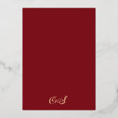 燃素朴料フローラ水色金ゴールド結婚 箔招待状 (裏面)