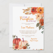 燃素朴焼オレンジカボチャ赤ちゃんシャワー招待状 招待状 (正面)