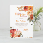 燃素朴焼オレンジカボチャ赤ちゃんシャワー招待状 招待状 (スタンド正面)