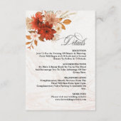 燃素朴焼オレンジテラコッタエレガントな結婚式 エンクロージャーカード (正面)