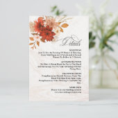 燃素朴焼オレンジテラコッタエレガントな結婚式 エンクロージャーカード (スタンド正面)