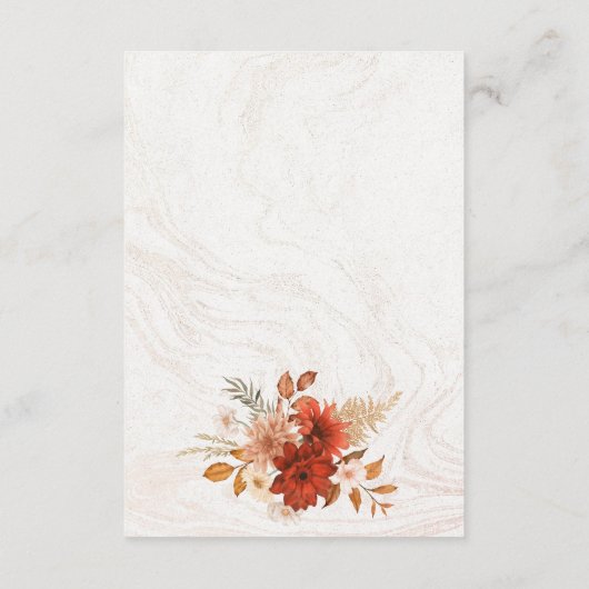 燃素朴焼オレンジテラコッタエレガントな結婚式 エンクロージャーカード (裏面)