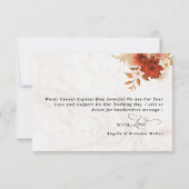 燃素朴焼オレンジテラコッタエレガントな結婚式 サンキューカード (裏面)