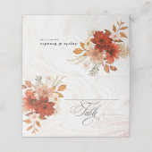 燃素朴焼オレンジテラコッタエレガントな結婚式 プレイスカード (外部開封)