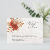 燃素朴焼オレンジテラコッタエレガントな結婚式 出欠カード (スタンド正面)