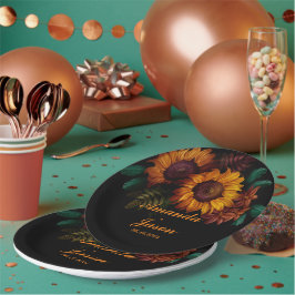 燃素朴焼オレンジフローラ結婚式 ペーパープレート