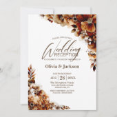 燃素朴焼オレンジフローラ結婚式 招待状 (正面)