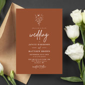 燃素朴焼オレンジボタニカル結婚ズ 招待状