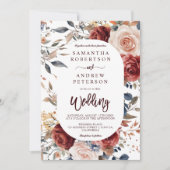 燃素朴焼オレンジボホフローラ写真結婚 招待状 (正面)