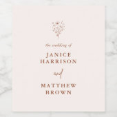 燃素朴焼オレンジボホミニマ結婚リスト ワインラベル (シングルラベル)