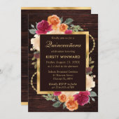 燃素朴焼オレンジレッド秋花キンセアニェラ 招待状 (正面/裏面)