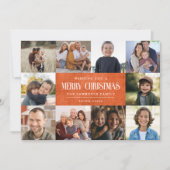 燃素朴焼オレンジ色のクリスマス10写真コラージュ シーズンカード (正面)