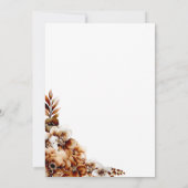 燃素朴焼オレンジ色のフローラ結婚式の日付を保存 招待状 (裏面)