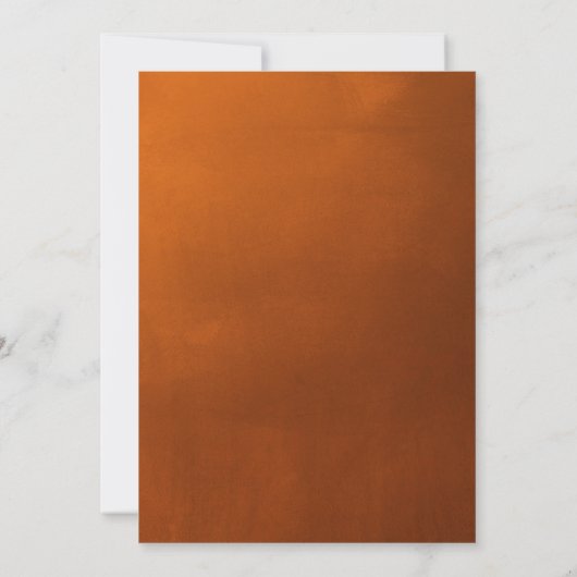 燃素朴焼オレンジ色グラデーション秋ブライダルシャワー 招待状 (裏面)