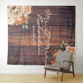 燃素朴焼オレンジ花模様フォトバックラ結婚ンド タペストリー (インサイチュ(横))