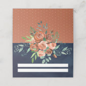 燃自然焼オレンジバラフローラネイビーブルー結婚ズ プレイスカード (外部開封)