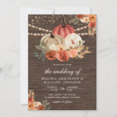 燃自然焼オレンジフローラカボチャ結婚ズ 招待状 (正面)