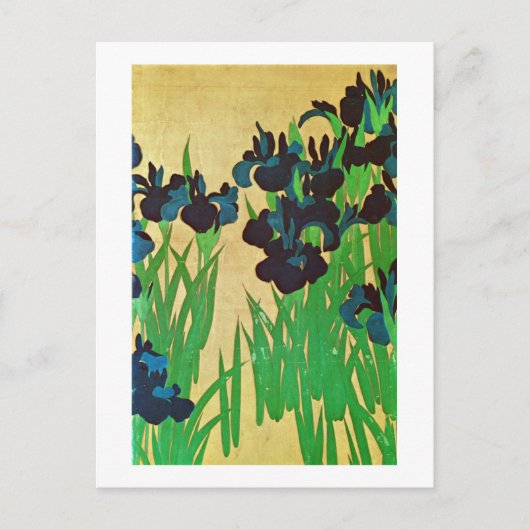 燕子花図(部分),光琳アイリス(詳細)，光林日本美術 ポストカード (正面)