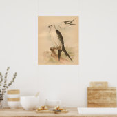 燕尾凧鳥ヴィンテージプリント ポスター (キッチン)