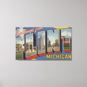 燧石、MichiganLargeの手紙ScenesFlint、MI 2 キャンバスプリント