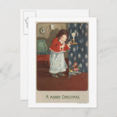燭台を握るメリーなChristmasGirl シーズンポストカード (正面/裏面)