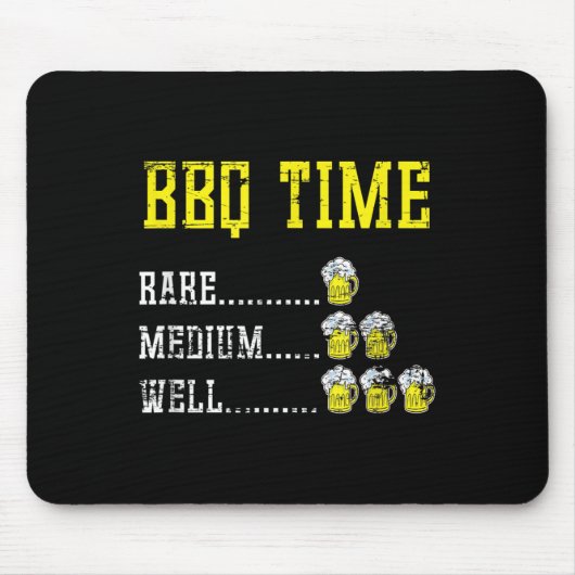 燻肉Bbqシェフおもしろいビール飲料ギフトバーブ マウスパッド (正面)
