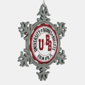 爆弾および弾丸Eglinの大学 スノーフレークピューターオーナメント (左)