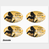 爆弾のきらきら光るなグリッターのパーティー向きのドレスの楕円形|の金ゴールド 楕円形シール (シート)