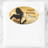 爆弾のきらきら光るなグリッターのパーティー向きのドレスの楕円形|の金ゴールド 楕円形シール (バッグ)