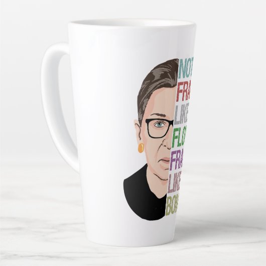 爆弾のように壊れやすい花のようにもろくない カフェラテマグ (左アングル)