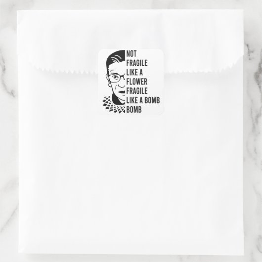 爆弾のように壊れやすい花のようにもろくない スクエアシール (バッグ)