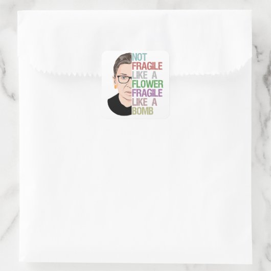 爆弾のように壊れやすい花のようにもろくない スクエアシール (バッグ)