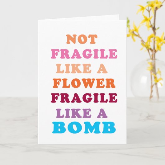 爆弾のように壊れやすい花のように壊れにくい カード (黄色い花)