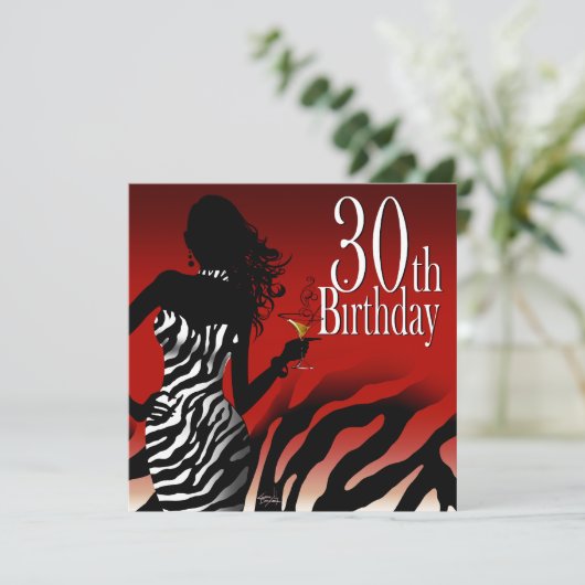 爆弾のシマウマの第30誕生会の赤 招待状 (スタンド正面)