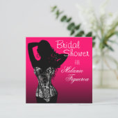 爆弾のランジェリーのレースのコルセットのブライダルシャワー 招待状 (スタンド正面)